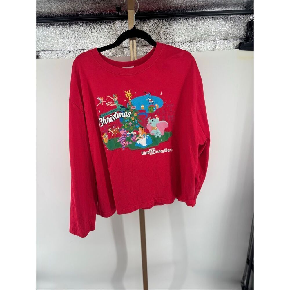 Disney Parks Disney World Do Not Open Until Christmas Characters Shirt 1X Red